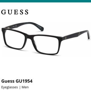 NWT Guess Eyeglasses GU 1954 55-17-145 Black Rectangular